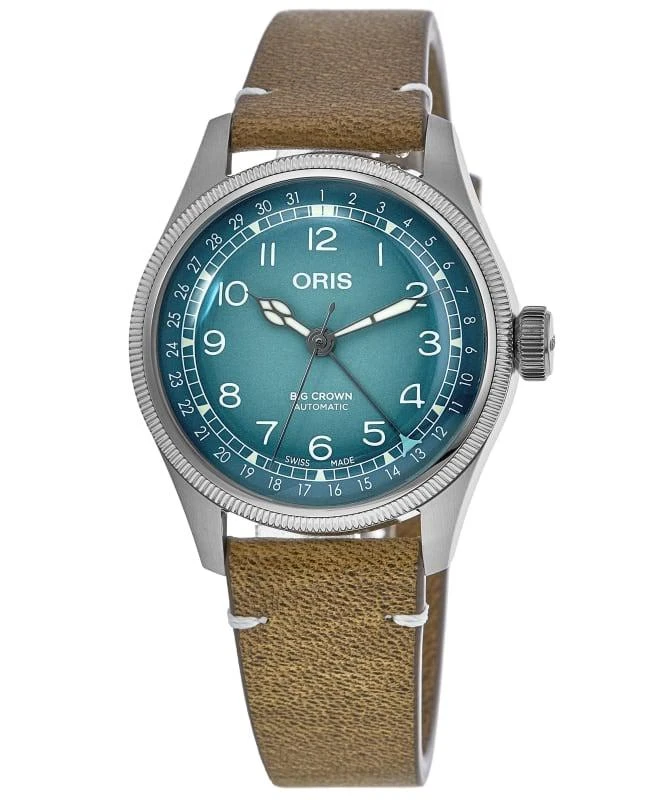 Oris Oris Big Crown Date Cervo Volante Limited Edition Automatic Blue Dial Brown Leather Strap Men's Watch 01 754 7779 4065-Set 1