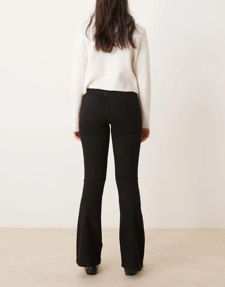 GINA TRICOT Gina Tricot low rise flare leg stretch jeans in clean black 3