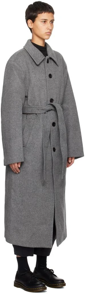 AMOMENTO Gray Belted Coat 2