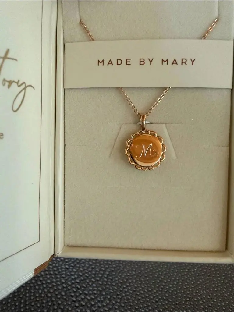Made By Mary Made By Mary - Engravable Ornate Circle Charm Necklace - Initial Letter M