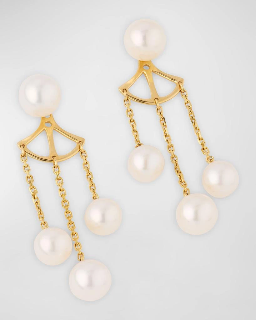 BELPEARL 18K Yellow Gold 6.5-7mm Akoya Pearl Earring Jackets 3