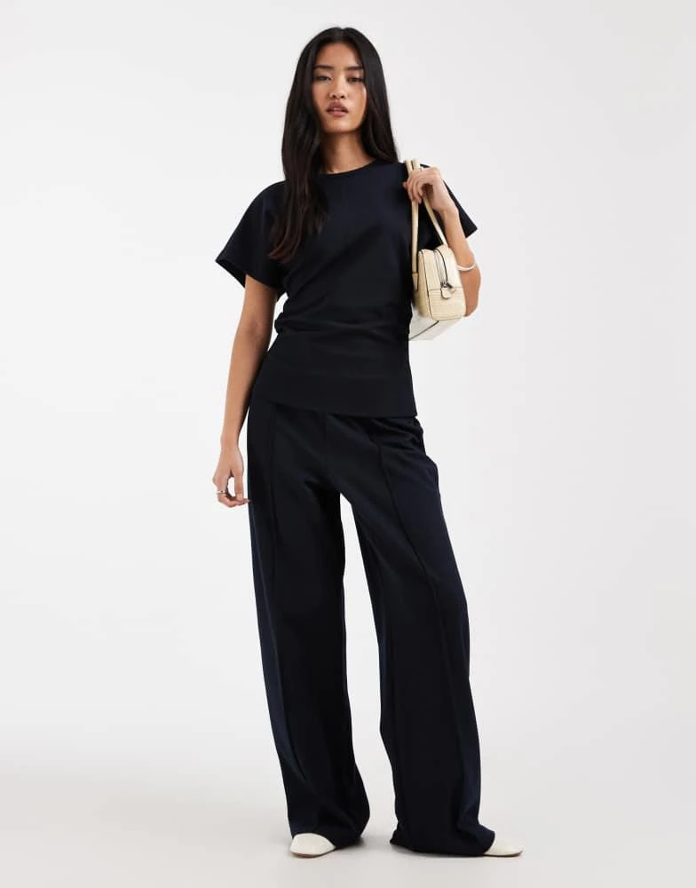ONLY ONLY wide leg trouser co-ord in navy