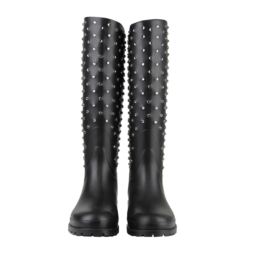 Yves Saint Laurent Women's  Rubber Women Rain Boots With Crystal Studs (36 EU / 6 US) 3