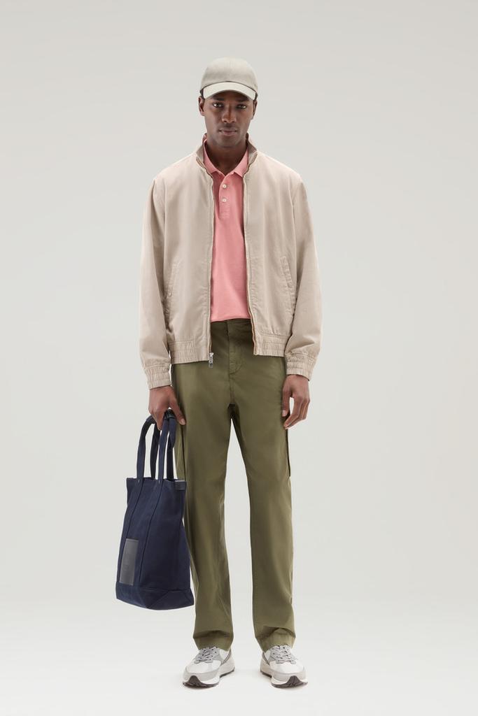 Woolrich Bomber Jacket in Cotton-Linen Blend - Men - Beige