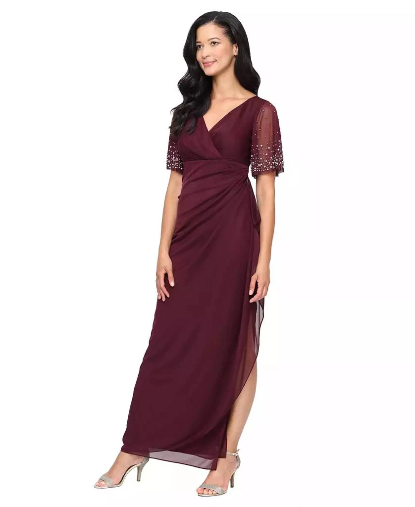 sachin and babi light blue dress Evening Gown Macy's Long Sleeve Dress Shop Women's Embellished Flutter  Sleeve Long Dress On Sale At
