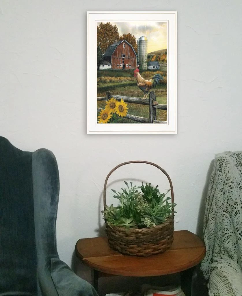 Hivvago Early Rooster 2 White Framed Print Wall Art 5