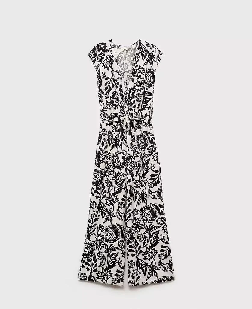 Mango Women's Belt Printed Jumpsuit 6