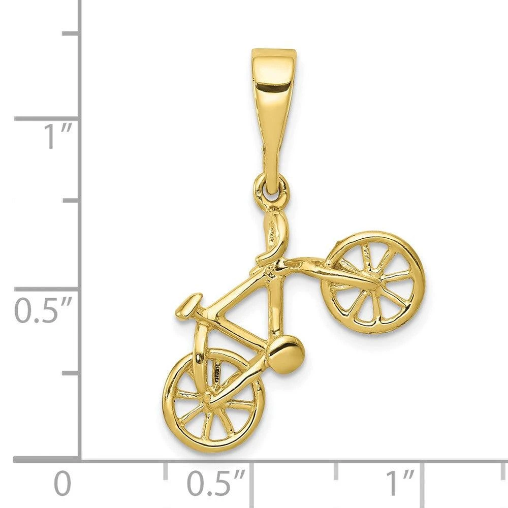 Diamond2Deal 10k Yellow Gold Polished Bicycle Pendant 3