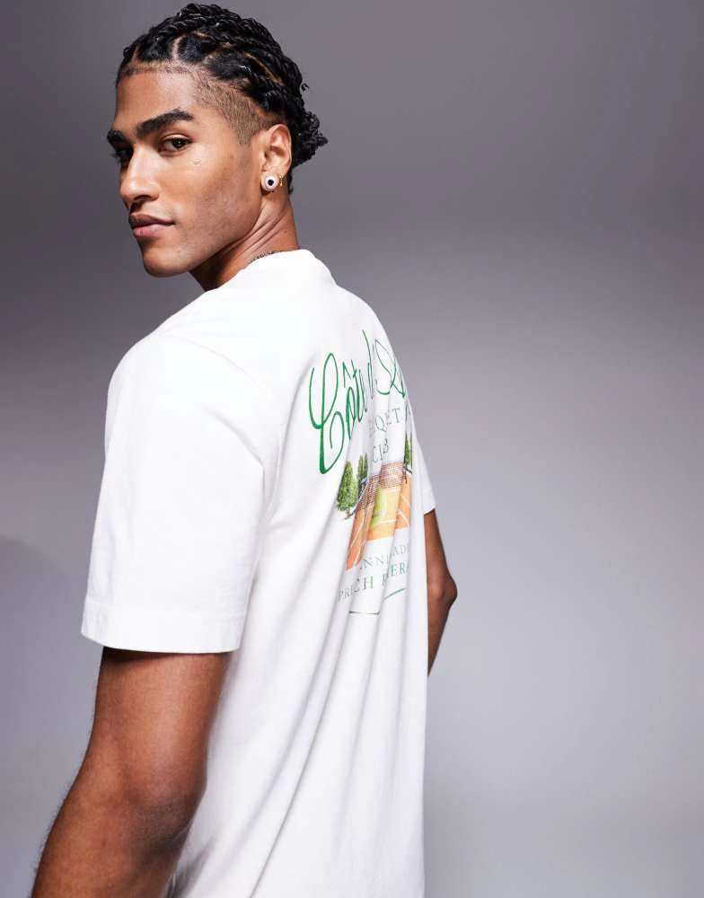 Abercrombie & Fitch Abercrombie & Fitch tennis back print classic t-shirt in white 3