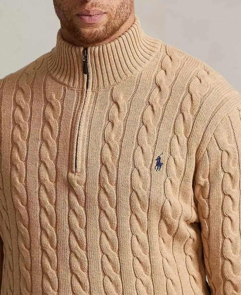 Ralph Lauren Men
s Big 
Tall Cable-Knit Cotton Quarter-Zip Sweater 3