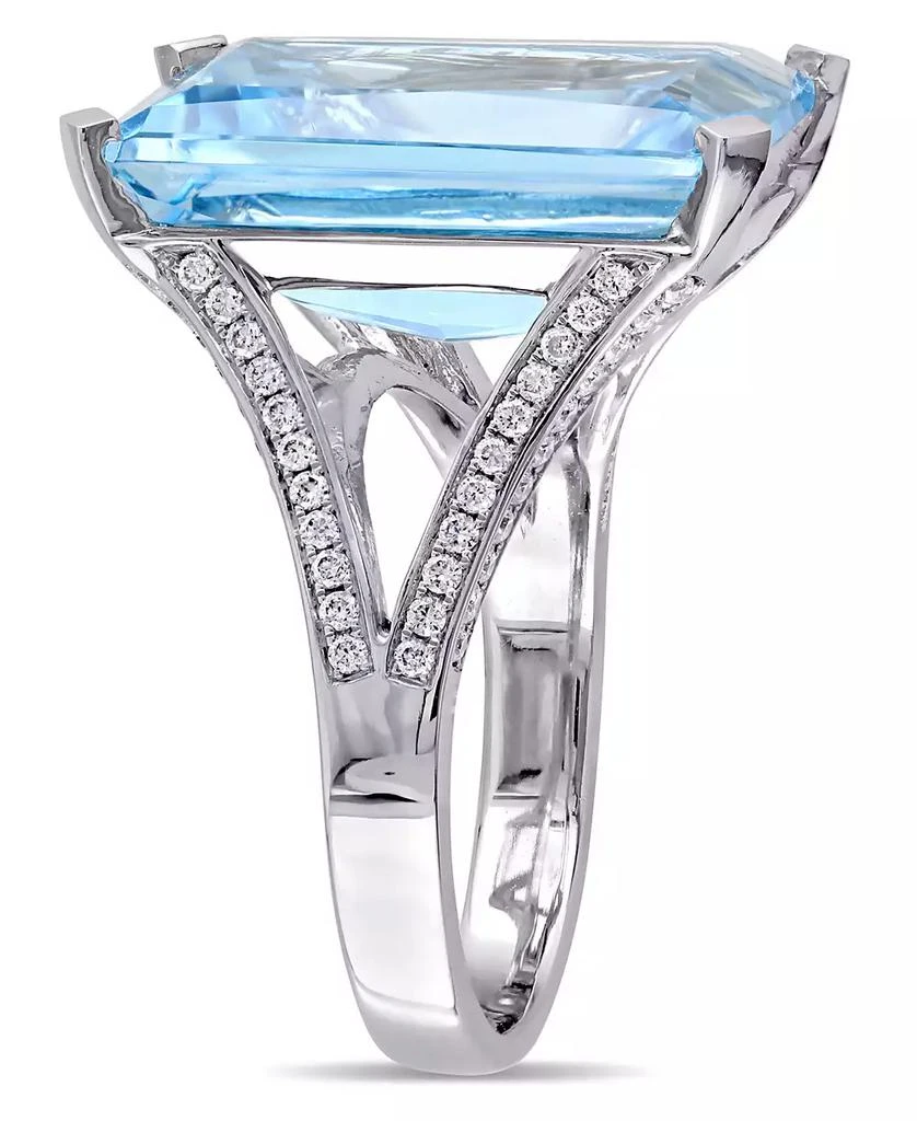 Macy
s Blue Topaz (18 ct. t.w.) and Diamond (1/2 ct. t.w.) Octagon Ring in 14k White Gold 4