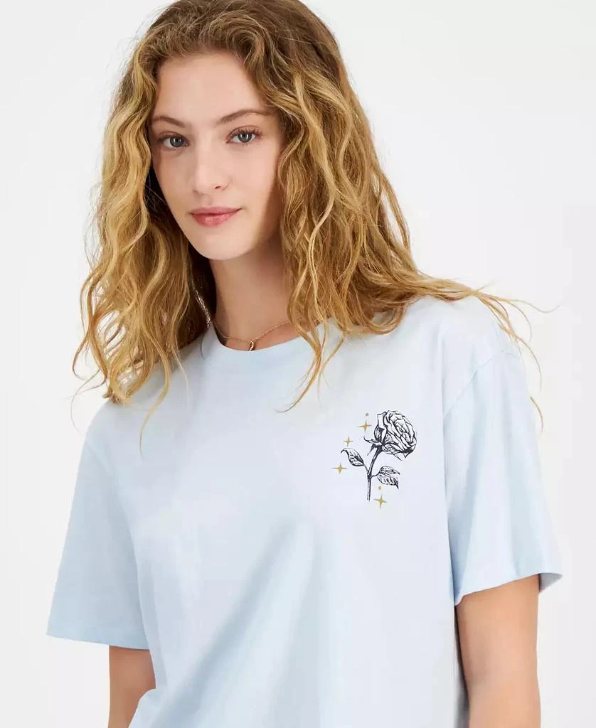 Rebellious One Juniors' Celestial Rose Graphic T-Shirt 3