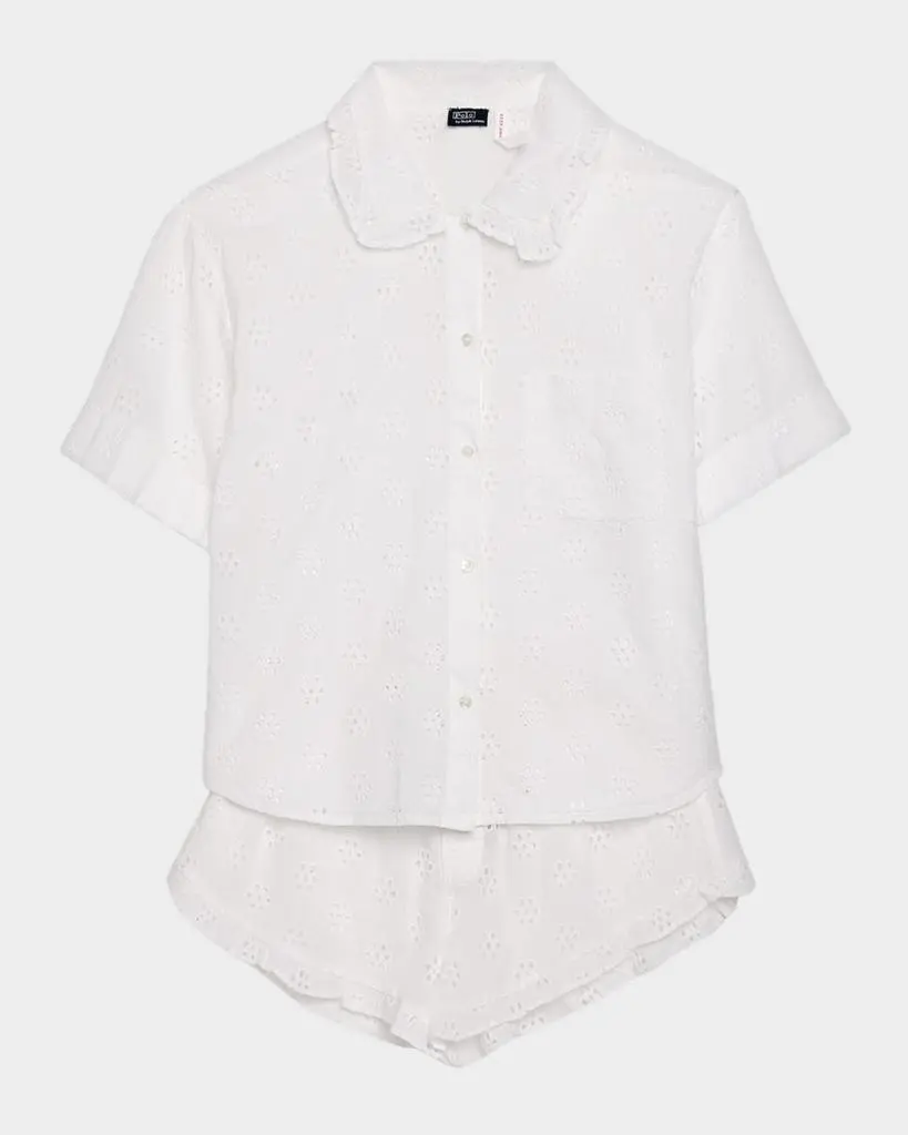 Ralph Lauren Eyelet-Embroidered Cotton Pajama Set