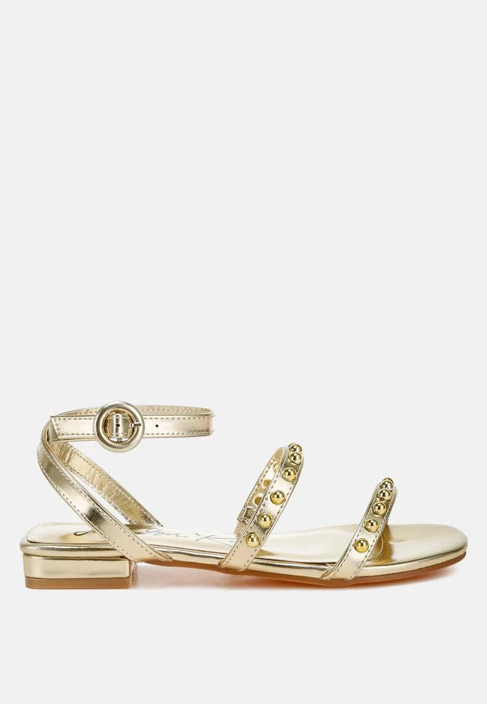 London Rag Flippity Studded Ankle Strap Flat Sandals 1