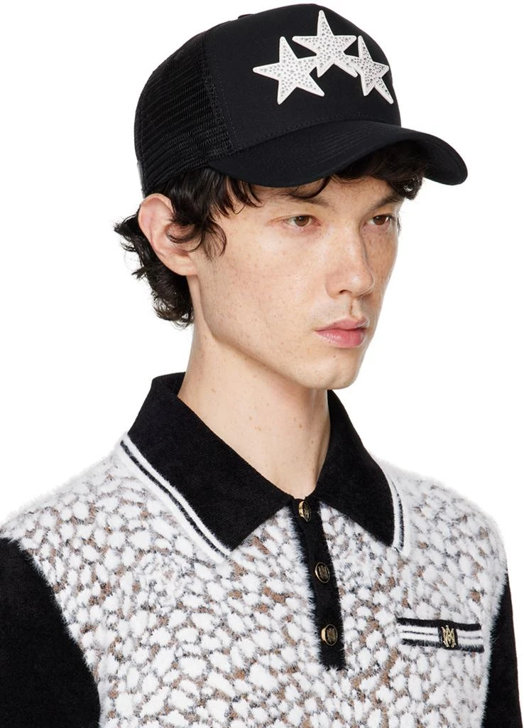 AMIRI Black & White Crystal 3 Star Trucker Cap - Hats  display picture 1