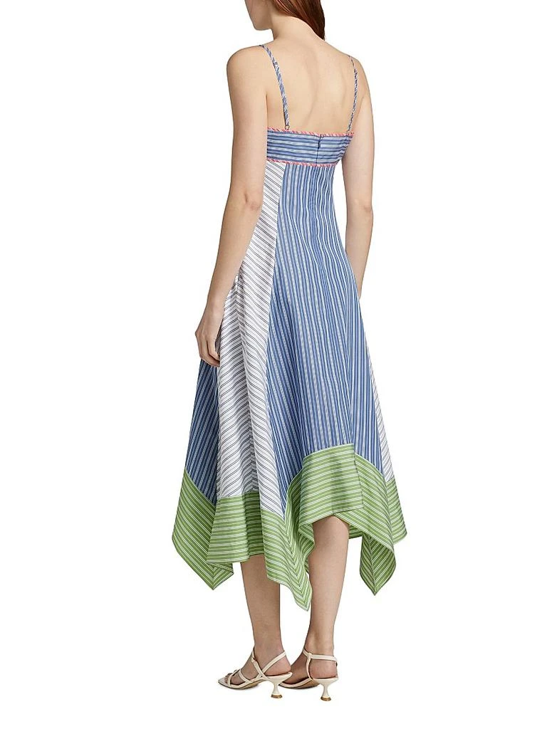 Tanya Taylor Samantha Striped Cotton Handkerchief Midi-Dress 5