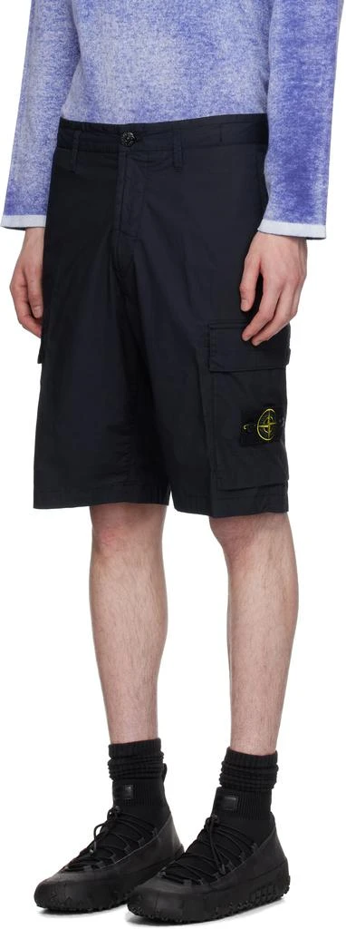 Stone Island Navy Stretch Cotton Tela Paracadute Shorts 4