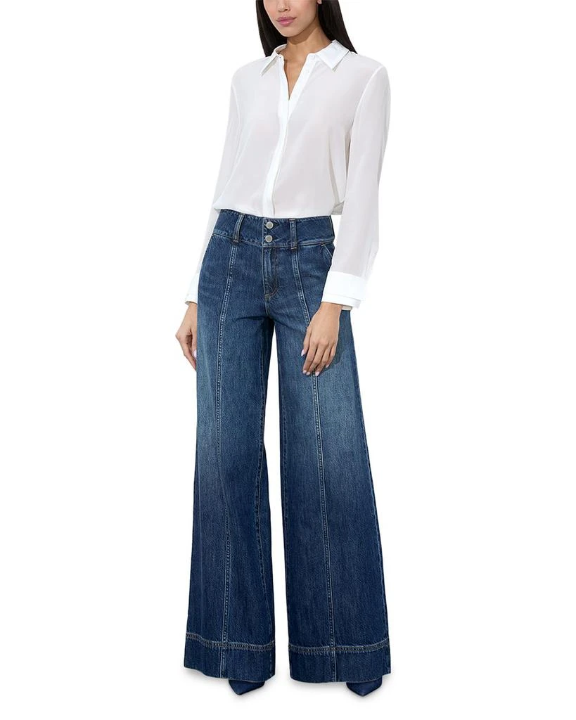 Alice + Olivia Mame High Rise Wide Leg Jeans in Denim Vintage 5