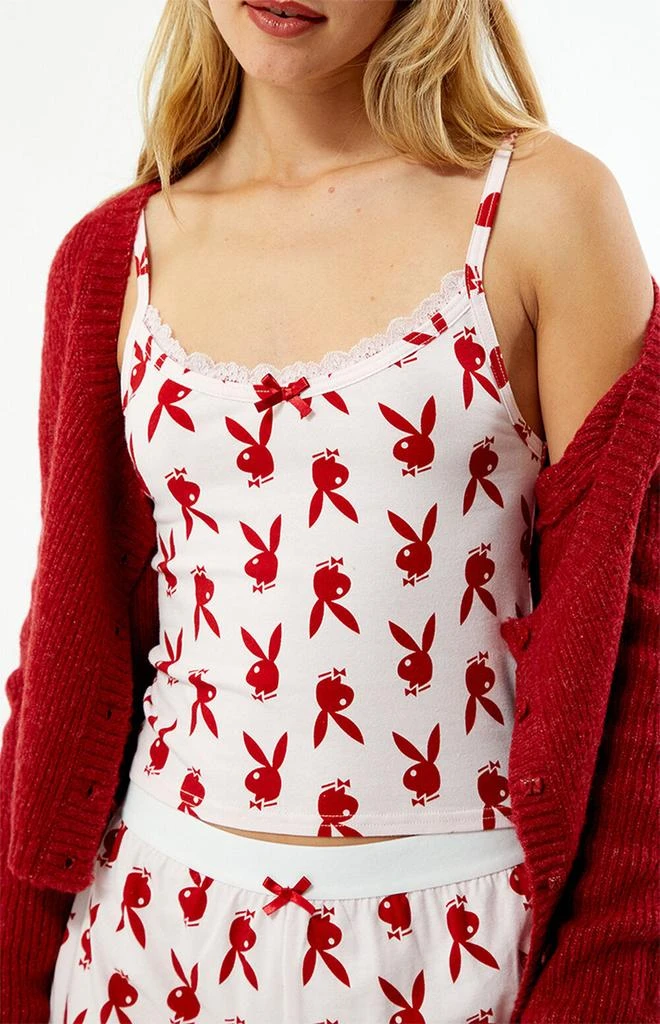 Playboy By PacSun Bunny Print Bow Tank Top 1