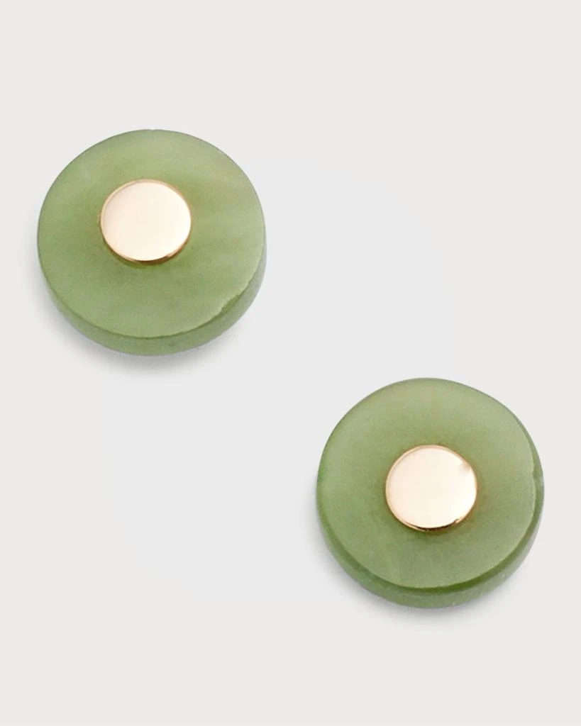 Ginette NY Donut Jade Rose Gold Stud Earrings 1