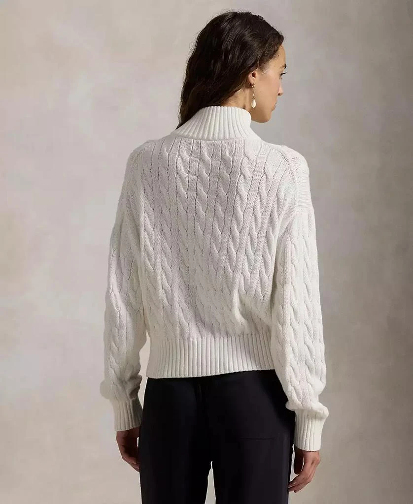 Ralph Lauren Women's Cable-Knit Cotton Quarter-Zip Sweater 2