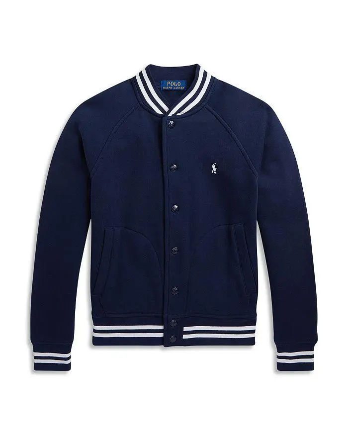 Ralph Lauren Boys' Cotton Blend Fleece Baseball Jacket - Little Kid, Big Kid