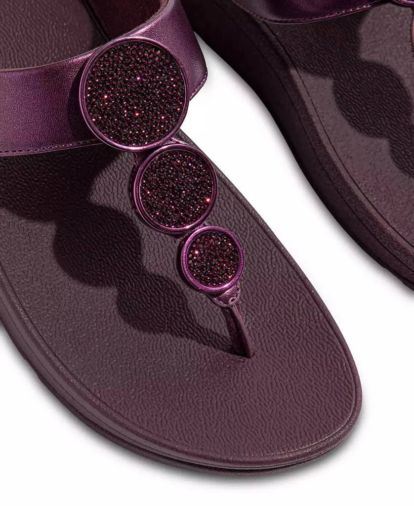 FitFlop Women's Halo Bead-Circle Metallic Toe-Post Sandals 14