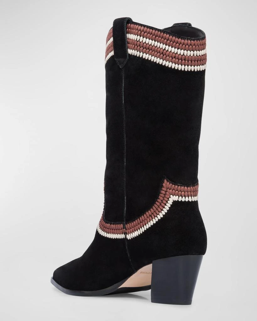 Bernardo Fremont Embroidered Suede Western Boots 3