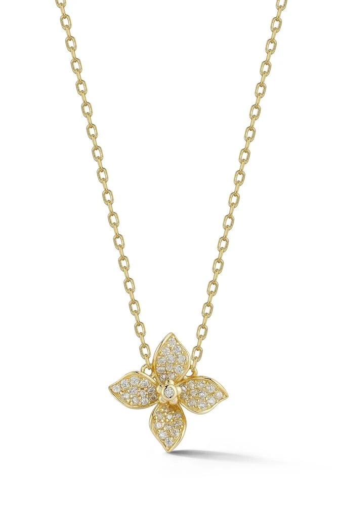 Sphera Milano CZ Pavé Flower Pendant Necklace 1