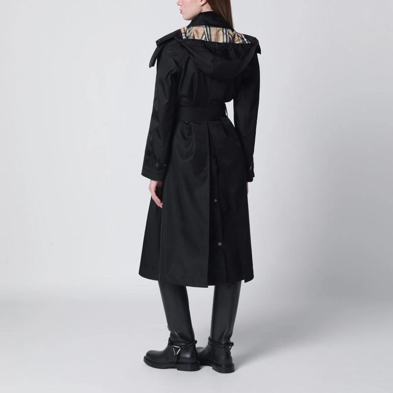 Burberry Long black nylon car coat 3