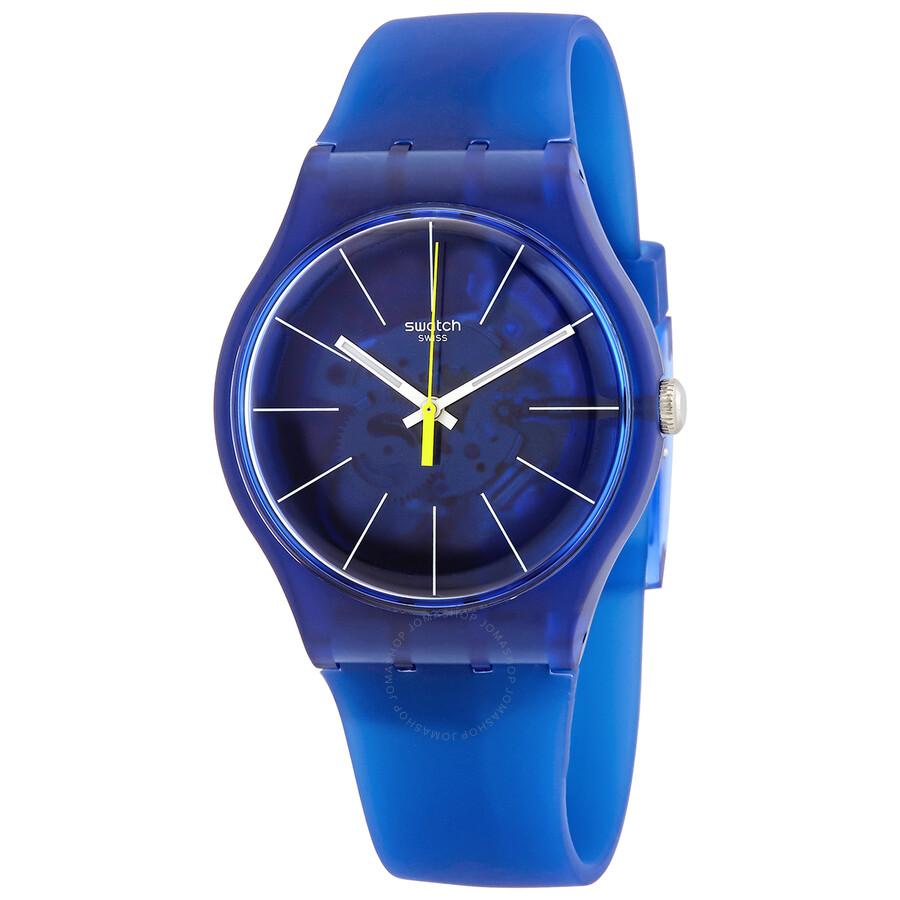 Swatch Open Box - Swatch Blue Sirup Quartz BlueTranslucent Dial Men's Watch SUON142