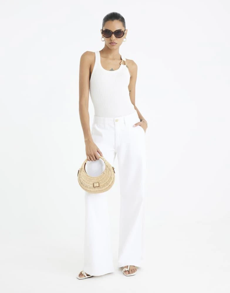 River Island River Island Low rise baggy wide leg jeans in white 1
