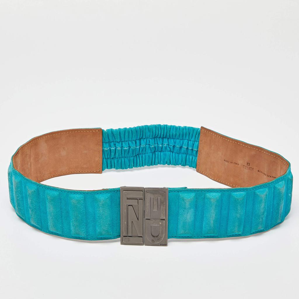 Fendi Fendi Blue Suede Buckle Waist Belt 75CM