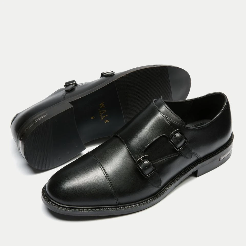 undefined WALK LONDON MEN'S OLIVER LEATHER MONK SHOES 5