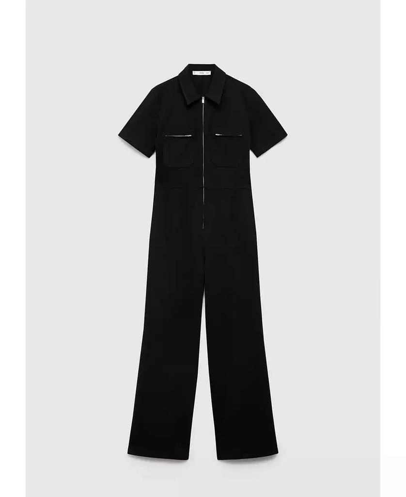 Mango Women's Long Chest-Pocket Jumpsuit 1
