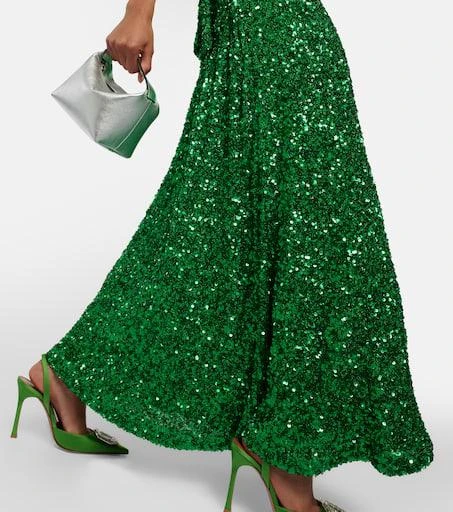 ROTATE Birger Christensen Sequined puff-sleeve maxi dress 6