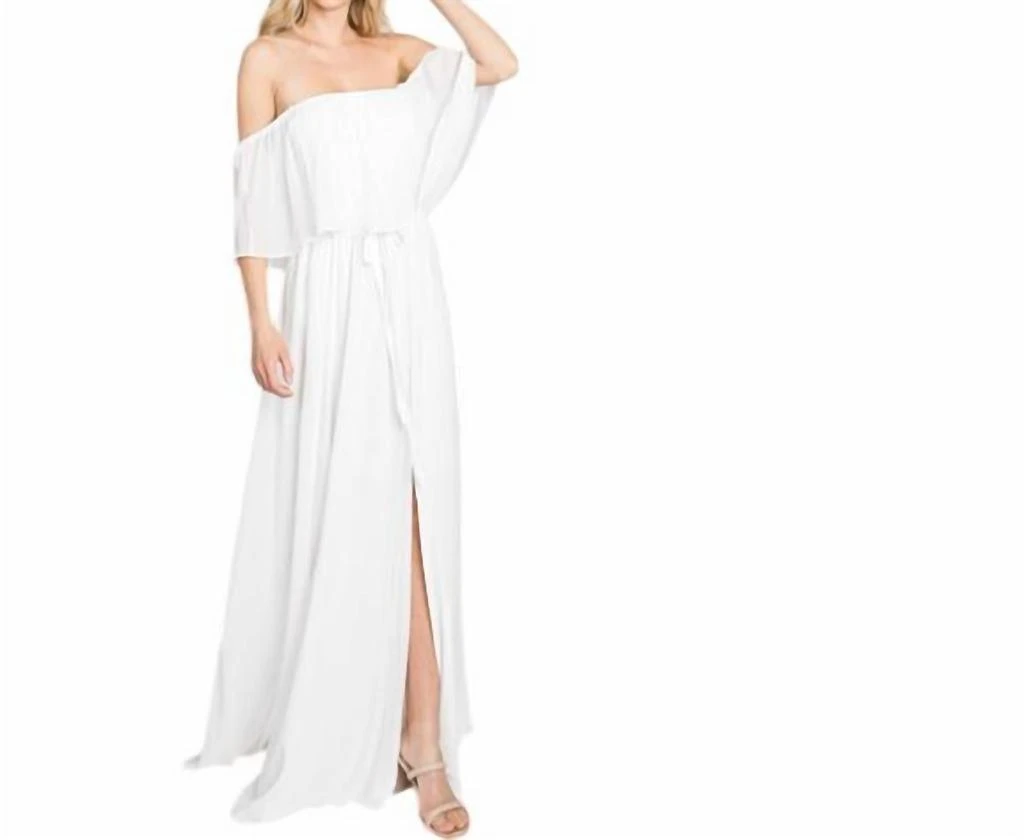 Sweet Lovely by Jen Sweet Lovely By Jen - Off Shoulder Chiffon Maxi Dress 1