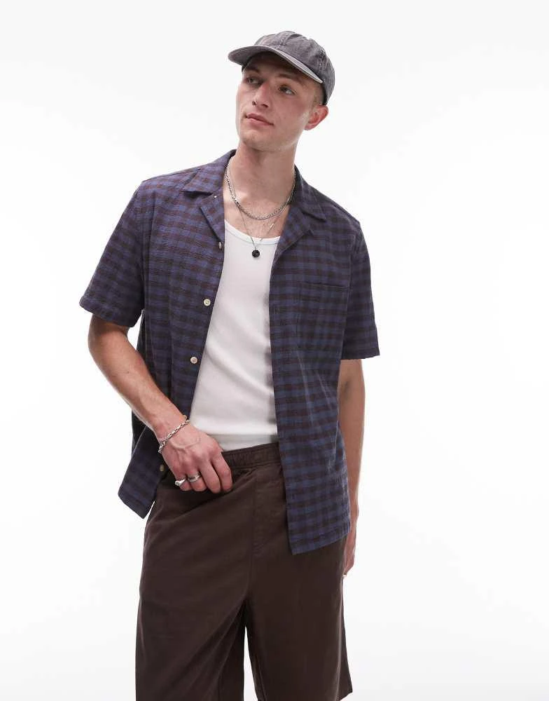 AllSaints Men's Cooper Short Sleeve Shirt, Amalfi Blue, Size: S AllSaints Men's Cooper Short Sleeve Shirt, Amalfi Blue, Size: S
