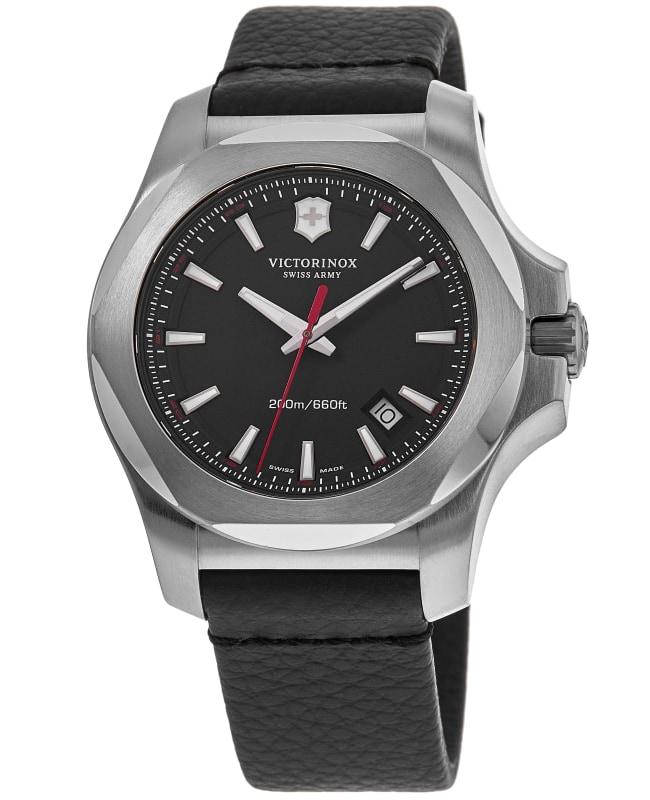 Swiss Army Victorinox Swiss Army I.N.O.X. Black Dial Black Leather Men's Watch 241737