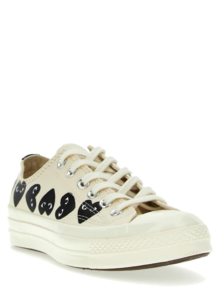Comme des Garcons Contrast Heart Print Canvas Sneakers