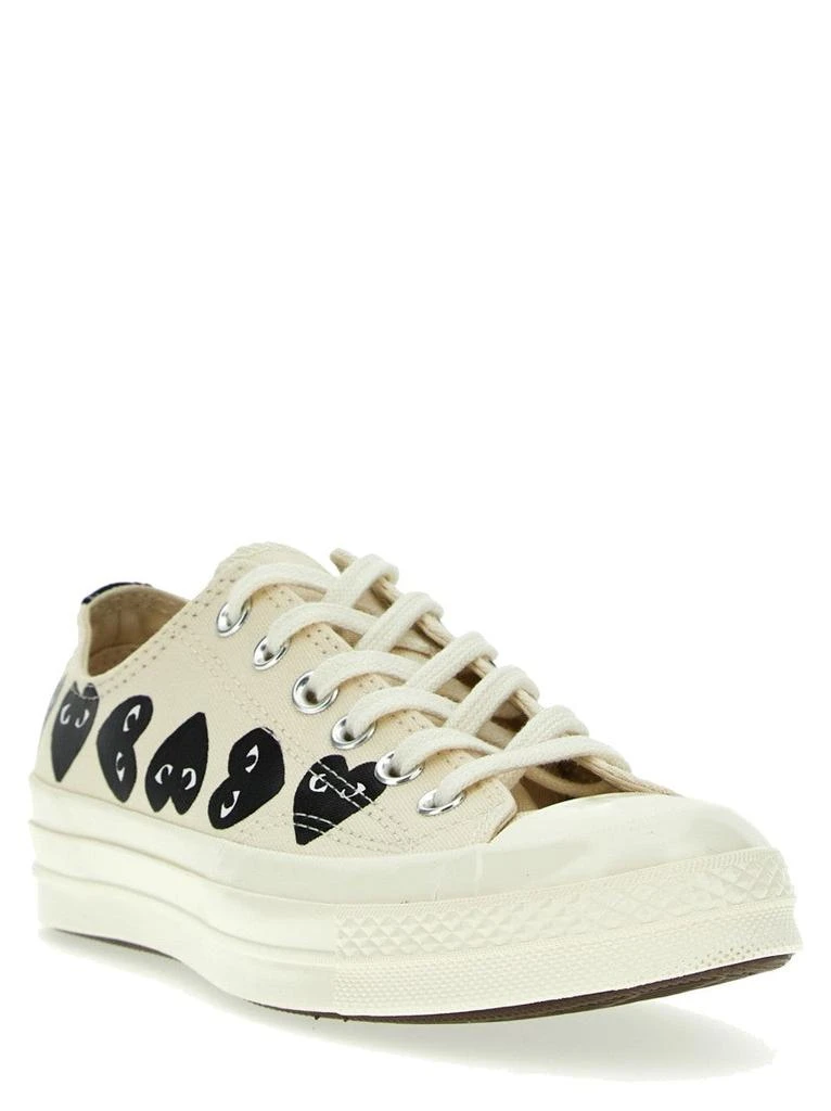 Comme des Garcons Contrast Heart Print Canvas Sneakers 2