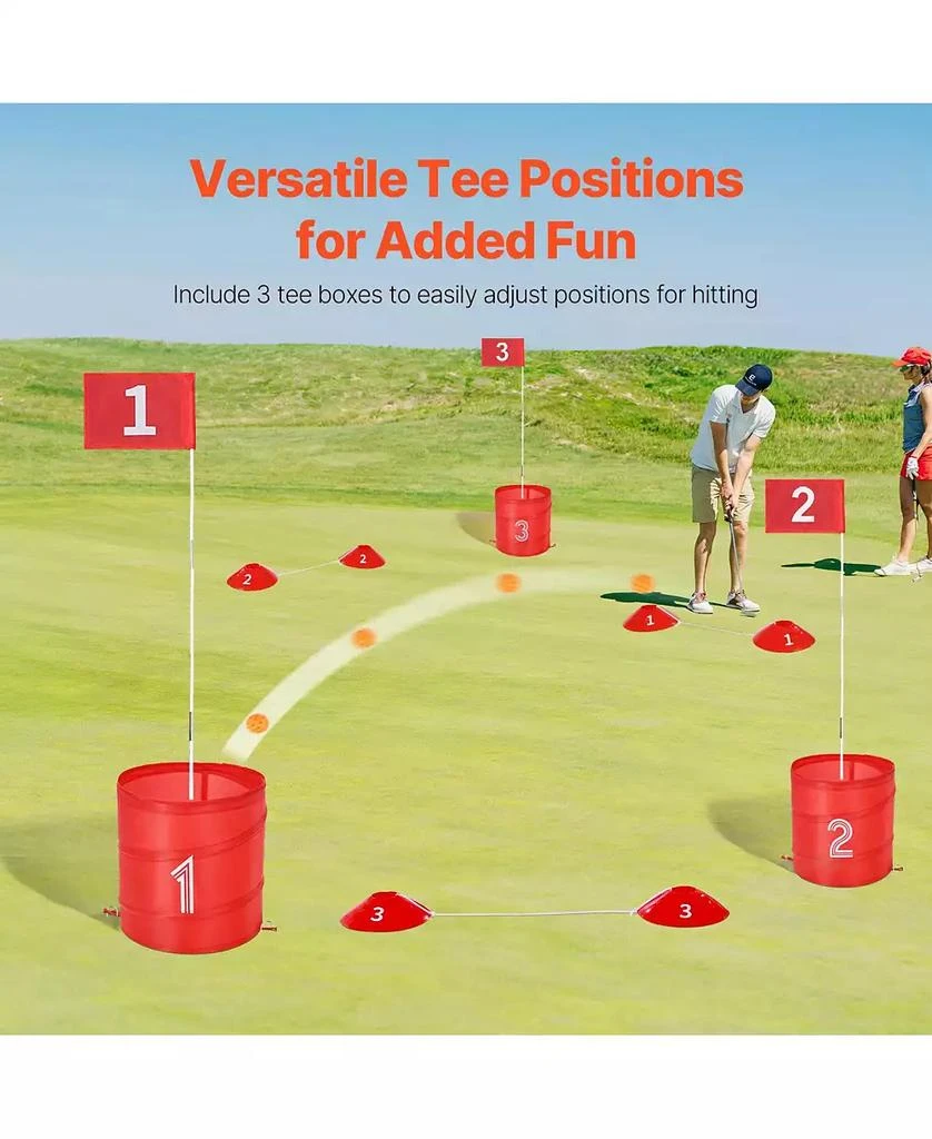 HONGGE Outdoor Golf Yard Game Set with Buckets Balls Flags and Storage Bag 9