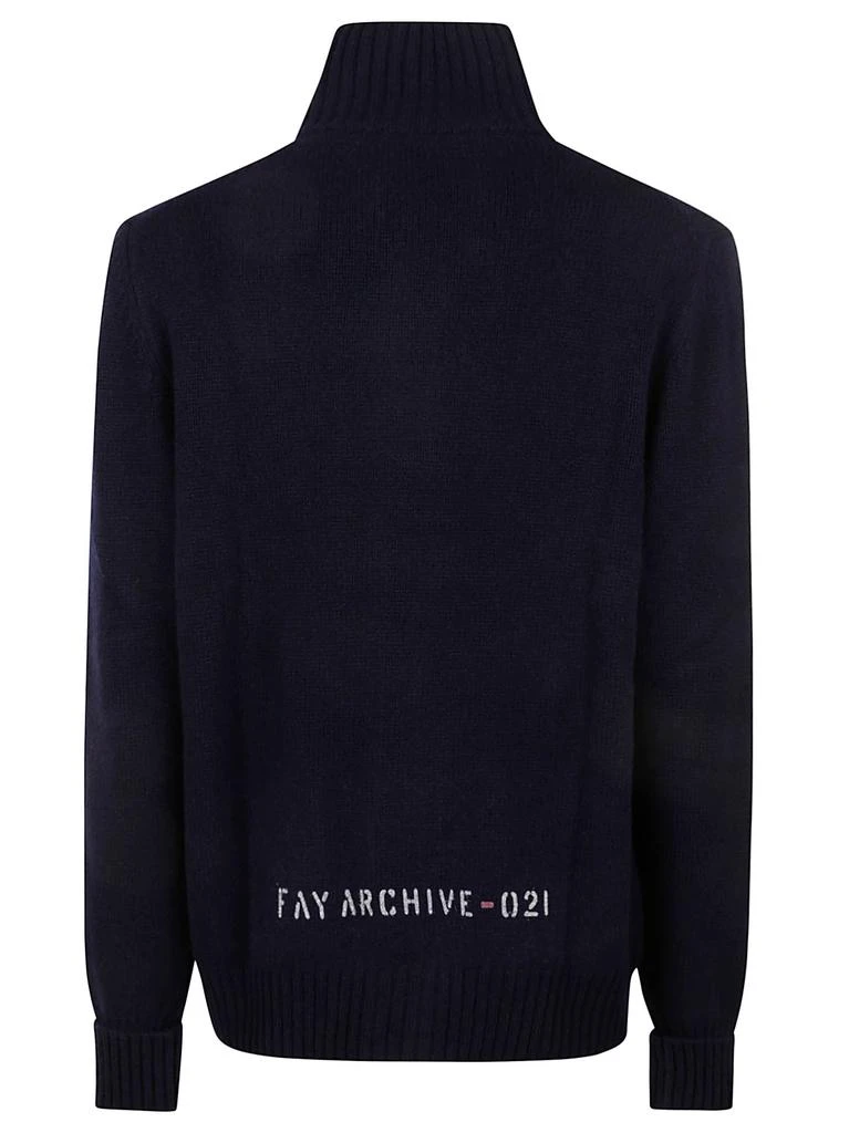 FAY High-neck Logo Patched Knit Jacket 2