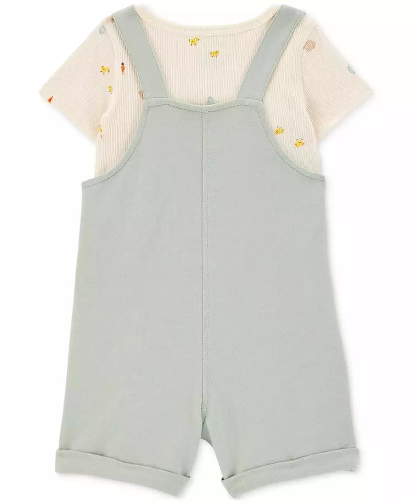 Carter's Baby Girls 2-Pc. T-Shirt & Bunny Shortall Set