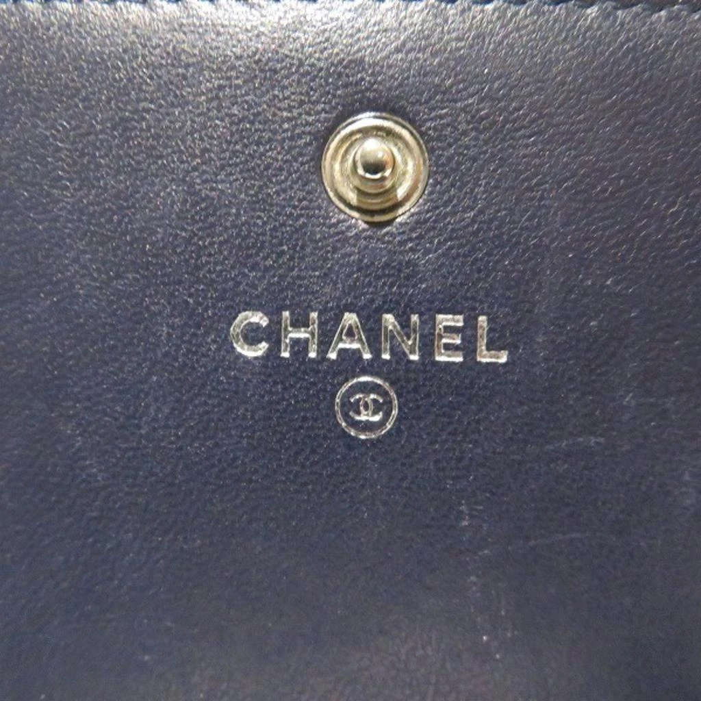 Chanel Navy Leather Coin Purse/Coin Case (Pre-Owned) 4