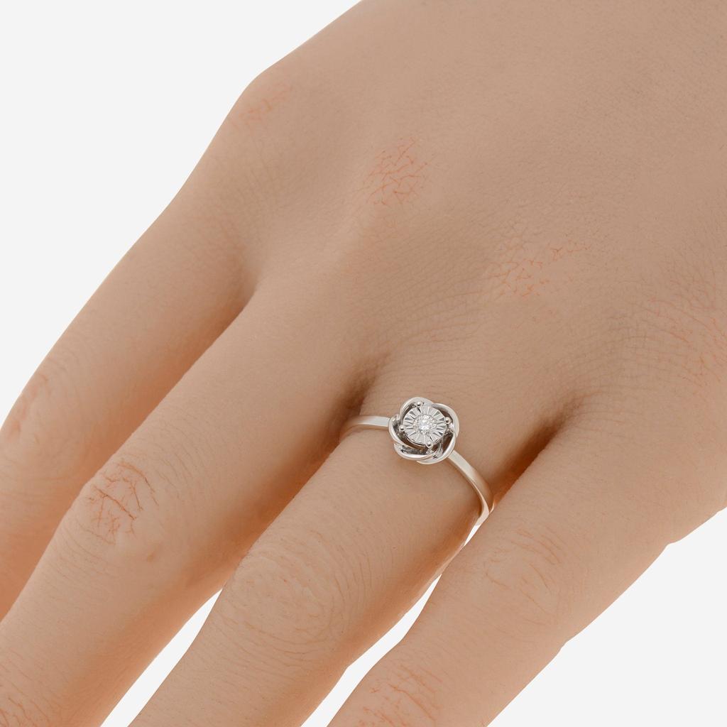 Bliss Bliss By Damiani 18K White Gold, Diamond Fower Band Ring Sz 6.25 20088258