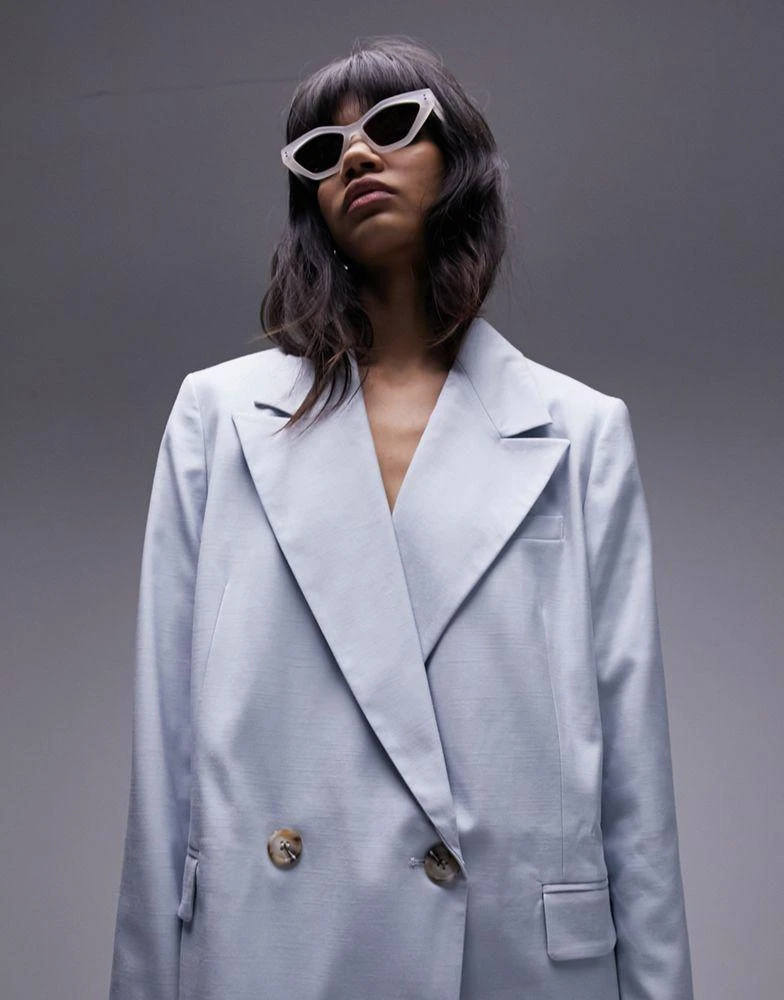 Topshop Topshop co-ord straight blazer in seafoam blue 3