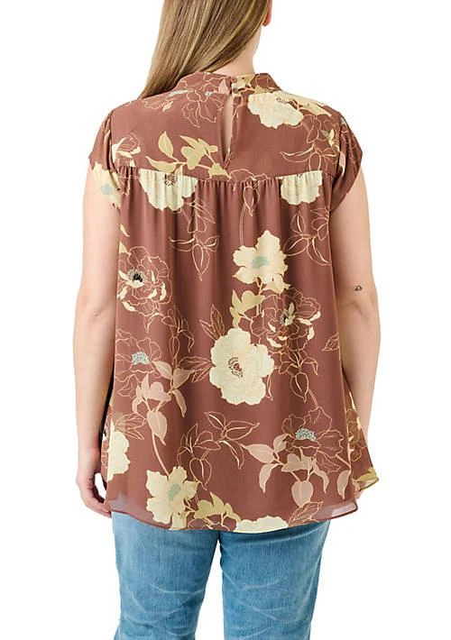 DR2 by Daniel Rainn By Daniel Rainn Floral Cap Sleeve Top Plus Size 3