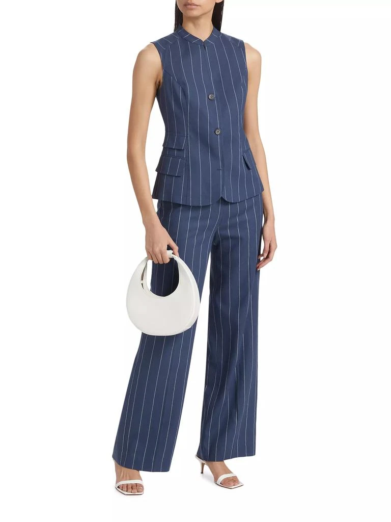 If Only Studio Pinstripe Cotton-Linen Pants 2