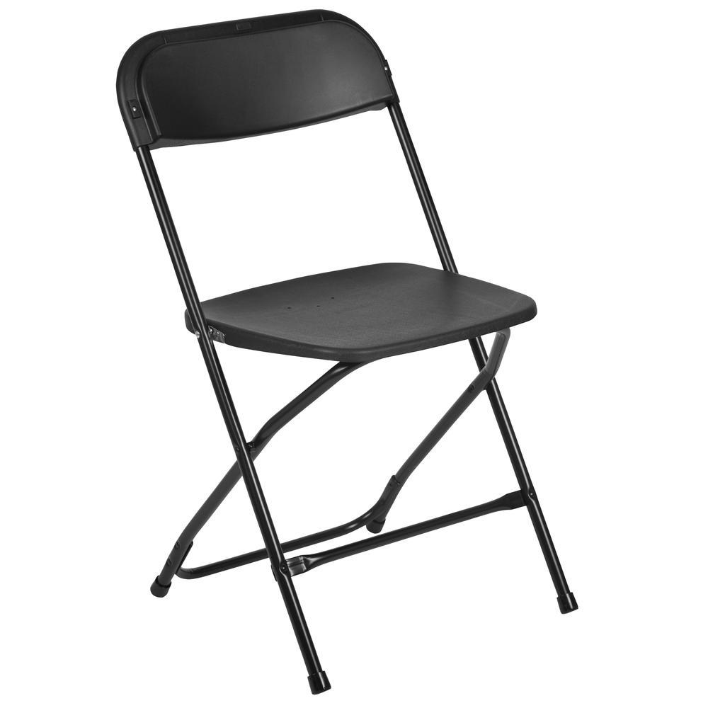 Flash Furniture HERCULES Series 650 lb. Capacity Premium Black Plastic Folding Chair